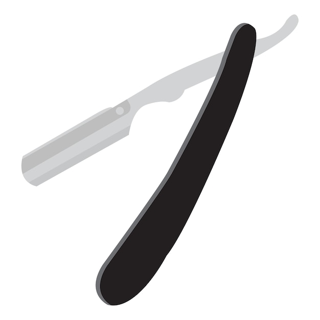 straight razor clipart or illustration minimalist isolated on a transparent background