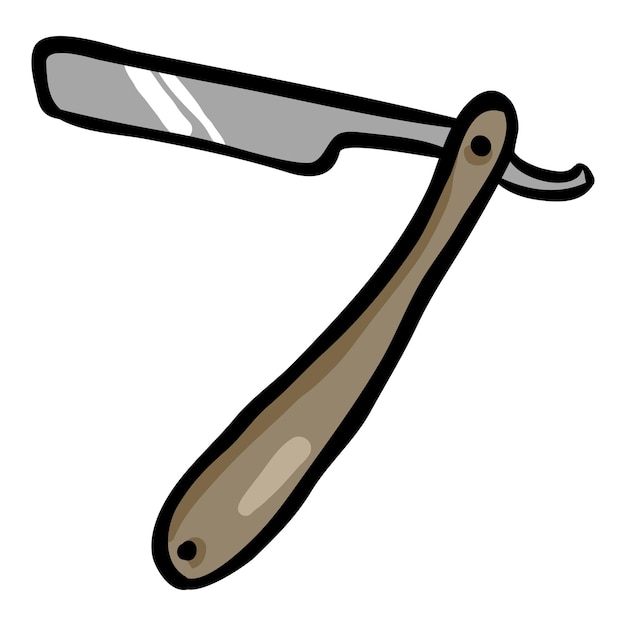 Straight Razor geïsoleerd Doodle Icon