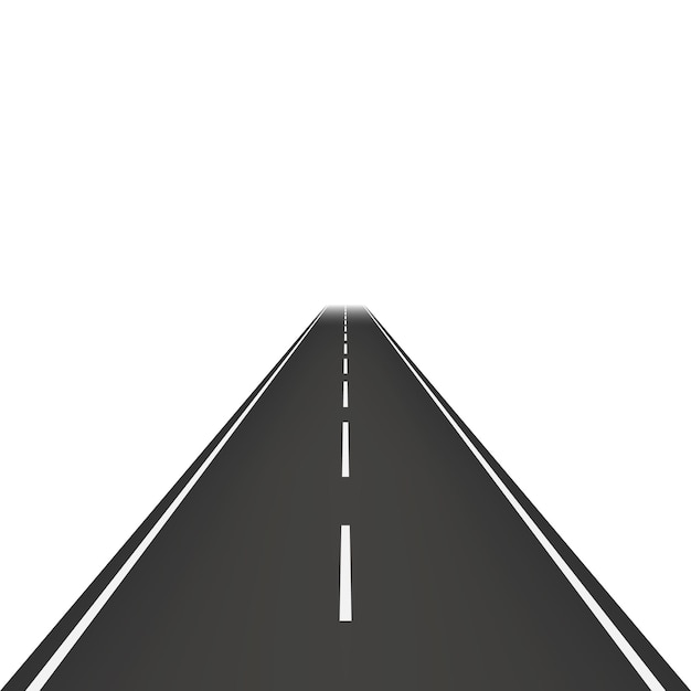 Straight road isolated on transparent background Vector illustration