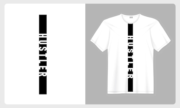 Vector straight strip hustler ontwerp op wit t-shirt