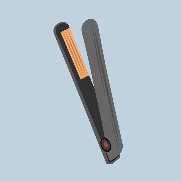 Straightening hair iron vector illustration