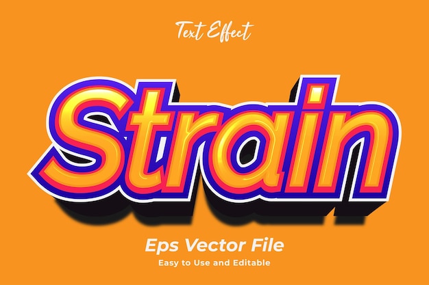 Strain Teksteffect. Bewerkbaar en gemakkelijk te gebruiken. Premium vector