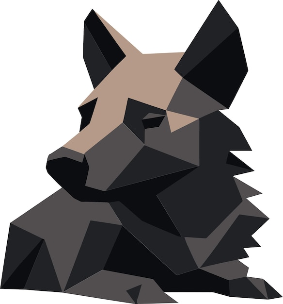 Strakke lijnen Midnight Hunter-symbool Sierlijk hyena-hoofdpictogram Geometrische aantrekkingskracht