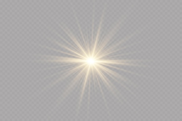 Stralende gouden sterren. Lichteffecten, schittering, glitter, explosie, gouden licht. vector illustratie