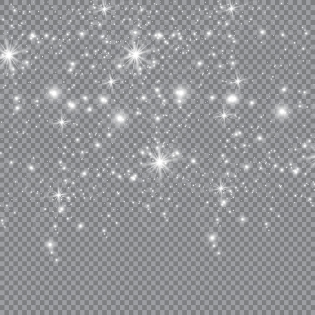 Stralende sterren op een transparante achtergrond, glanzend en helder.