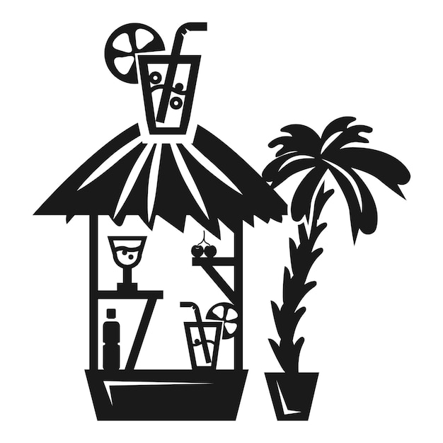 Strand cocktail kiosk pictogram Eenvoudige illustratie van strand cocktail kiosk vector pictogram voor webdesign geïsoleerd op een witte achtergrond