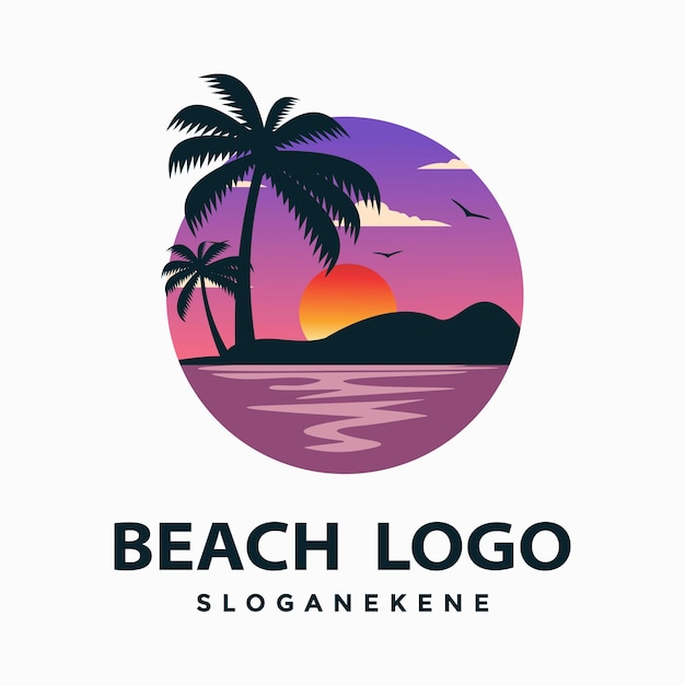 Strand logo ontwerp vectoren sjabloon