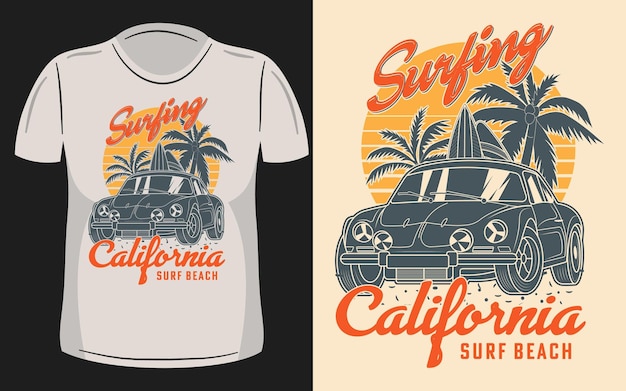 Strand surfen Vector TShirt Design