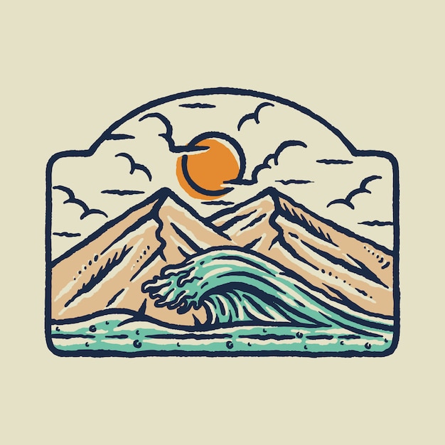 Strand zee natuur grafische illustratie art t-shirt design