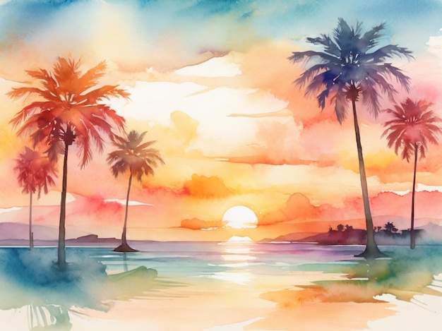 Strand zonsondergang landschap achtergrond