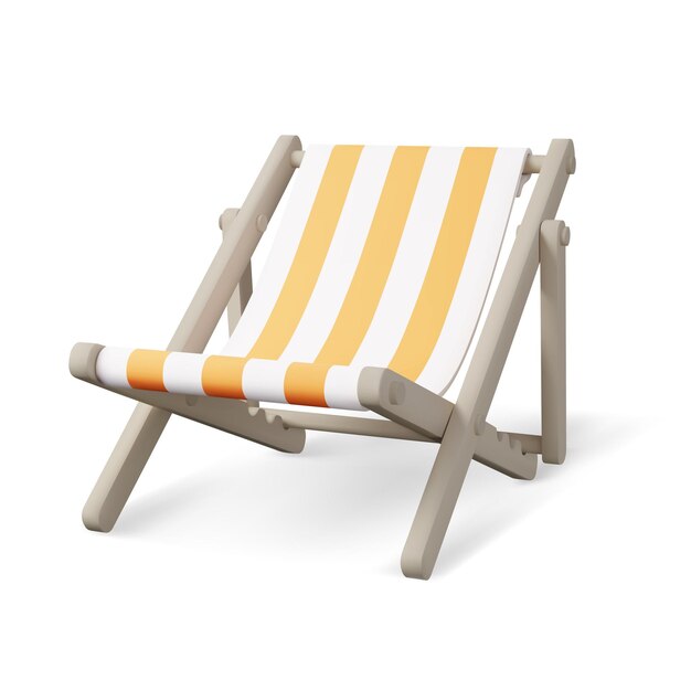 Vector strandchaise longue voor zomerrust houten leunstoel