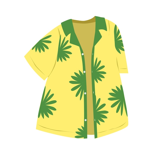 Vector strandhemd zomerhemd hawaiianse hemd zomerelement hallo zomerconcept cartoon platte vector