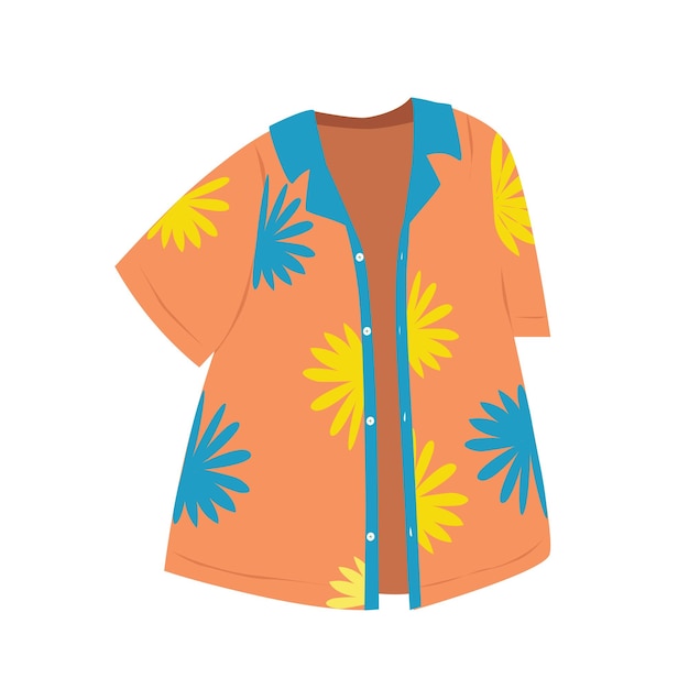 Vector strandhemd zomerhemd hawaiianse hemd zomerelement hallo zomerconcept cartoon platte vector