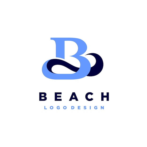 Vector strandlogo met het letter b-concept