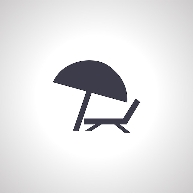 Strandparaplu en ligstoel icoon