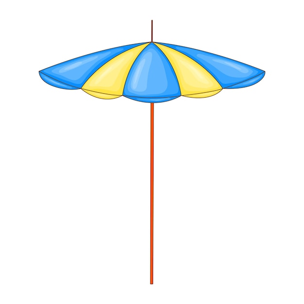 Strandparasol in cartoon stijl geïsoleerd op een witte achtergrond.