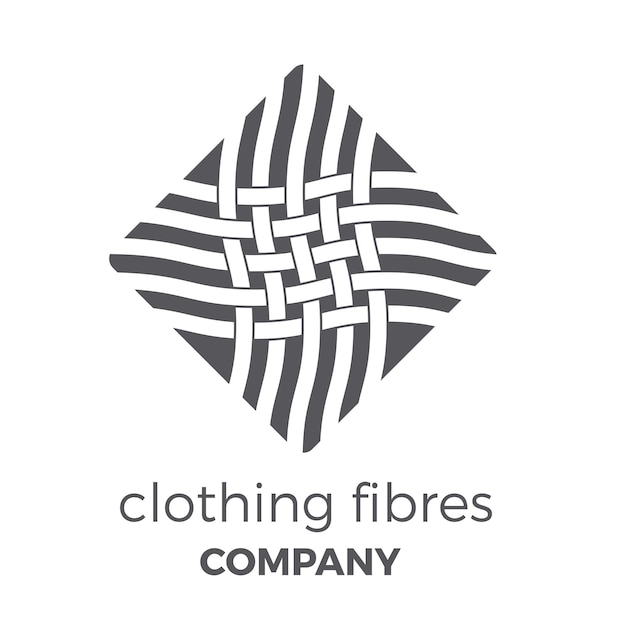 Vector strands of fibre weaved together clothing fibres in various colors details of a fabric or cloth vector template logo template