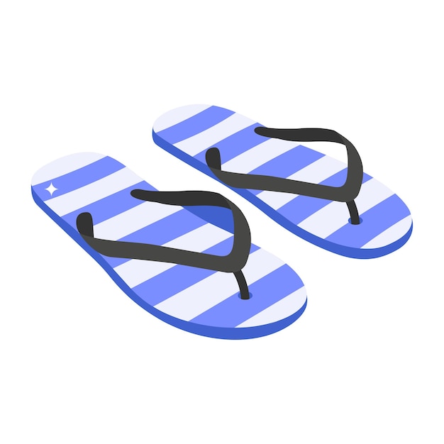 Vector strandschoeisel een isometrisch icoon van slippers