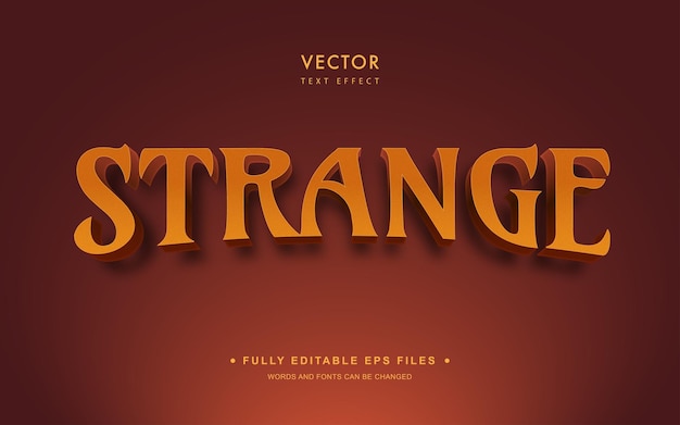 Vector strange editable vector text effect