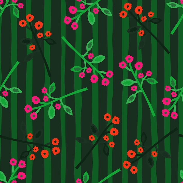 Vector strange flower seamless pattern contemporary botanical floral ornament creative plants endless wallpaper