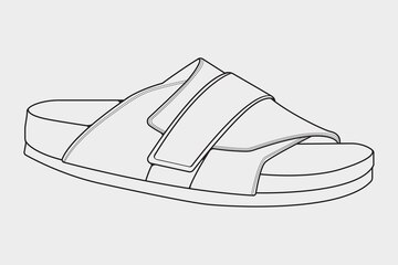 Premium Vector | Strap sandals outline drawing vector strap sandals in ...