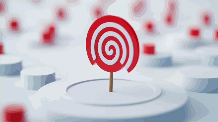 Vector strategic digital success targeting 3d icon for business strategy and achievement