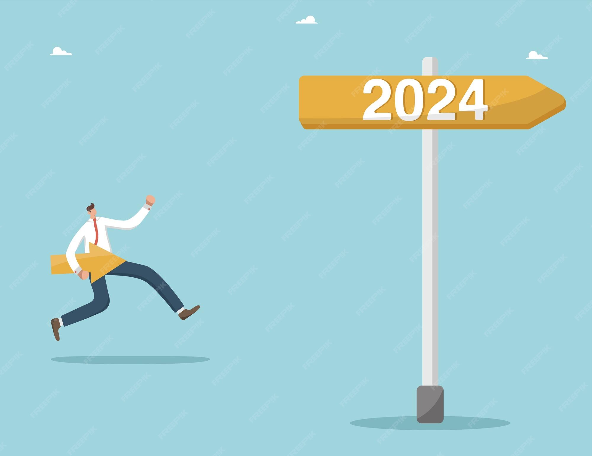 Premium Vector | Strategic planning to achieve success in new year 2024 