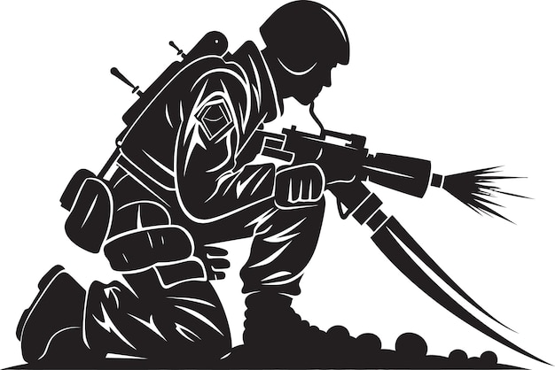 Стратегическая война Черная ракета солдат икона CombatBlast Солдат стрельба ракета эмблема