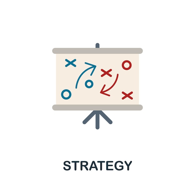 Vector strategie plat pictogram eenvoudig teken uit gamification-collectie creatieve strategiepictogramillustratie voor webdesign-infographics en meer