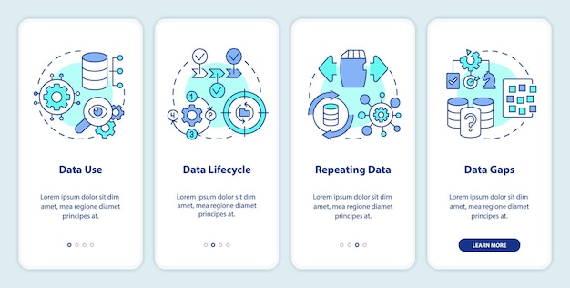 Strategie voor gegevensbeheer onboarding mobiele app-scherm
