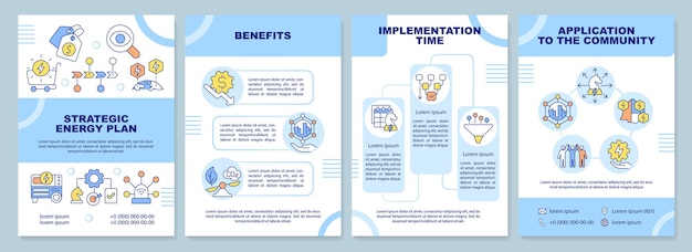 Strategisch energieplan blauwe brochure sjabloon