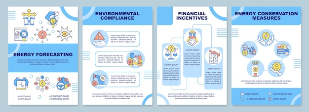 Strategische energieplanning blauwe brochure sjabloon