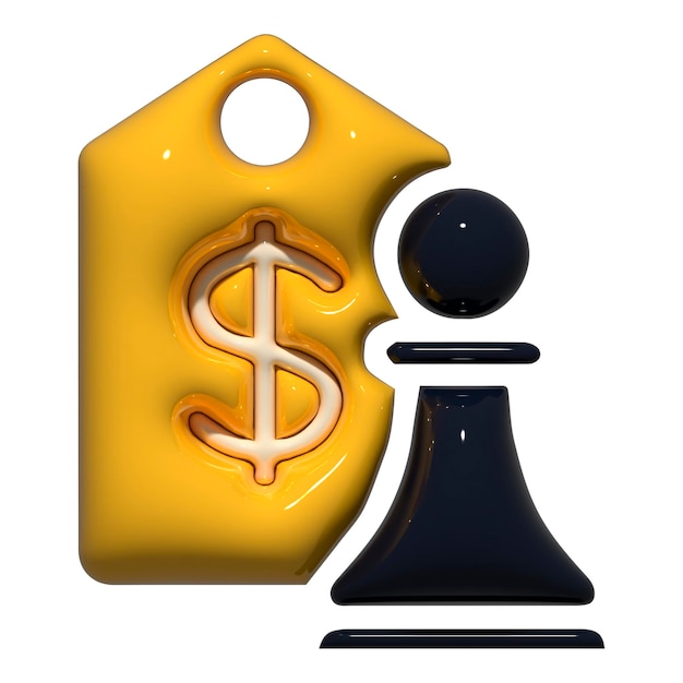 Strategische prijsstelling pion dollar icoon