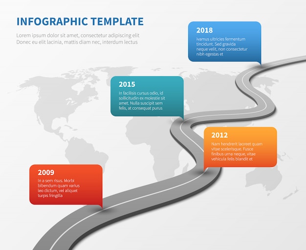 Strategy chronological road map. business  timeline