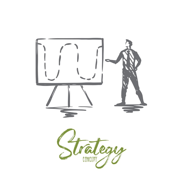 Strategy illustration in hand drawn