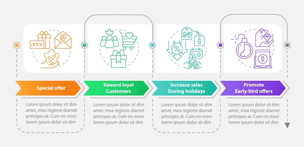 할인 사각형 Infographic 템플릿의 전략