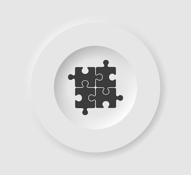Vector strategy puzzle icon in neumorphism style.vector