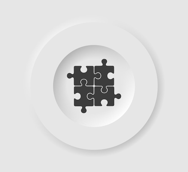 Strategy puzzle icon in neumorphism style.vector