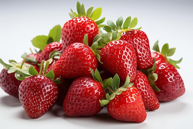 Strawberries isolated on white background