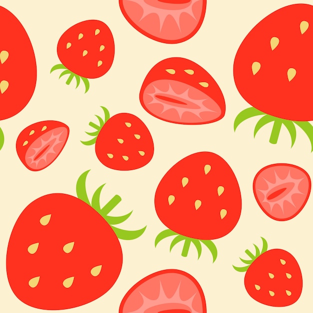 Strawberries seamless pattern