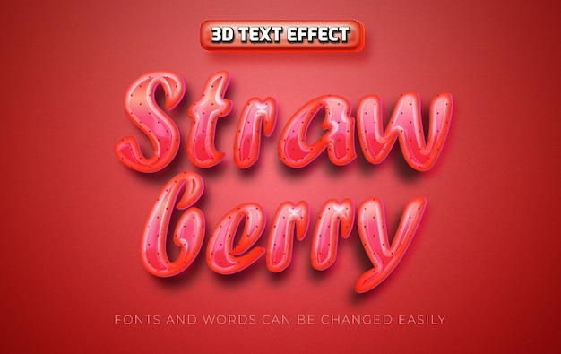 Strawberry 3d editable text effect style