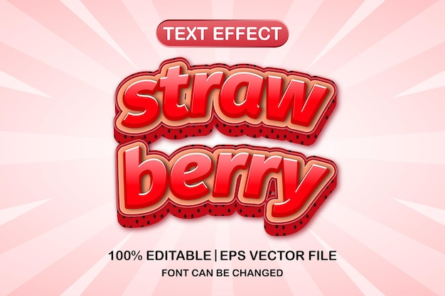 Strawberry 3d editable text effect