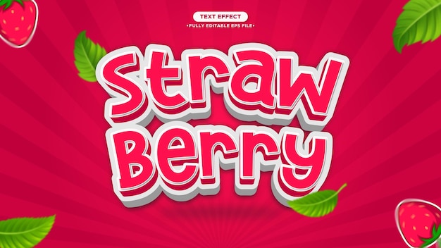 Strawberry 3D Vector Text Effect