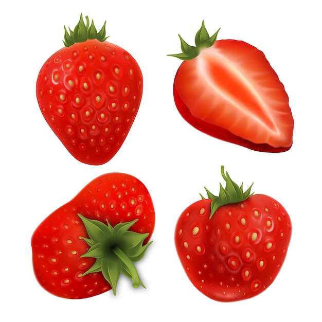 Vector strawberry agricultural tasty berries