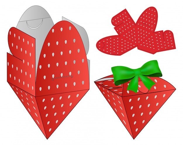 Strawberry box verpakking gestanst sjabloonontwerp.