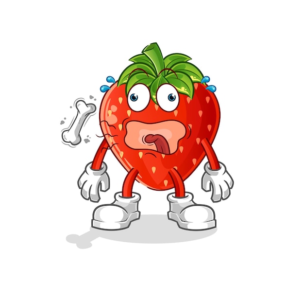 Strawberry burp mascot. cartoon vector
