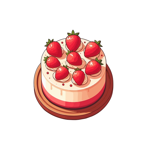 Vector strawberry cake ai gegenereerde afbeelding