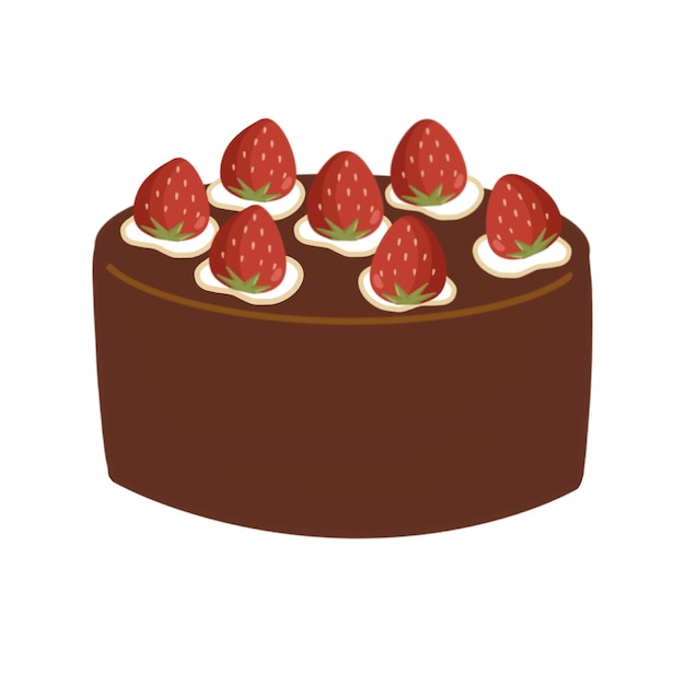 strawberry cake chocolate cake illustration