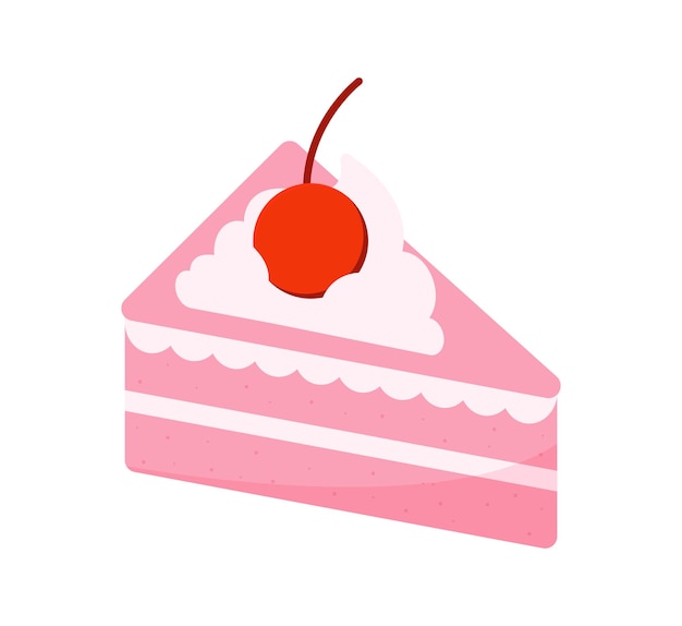 Strawberry Cake vector element on White background