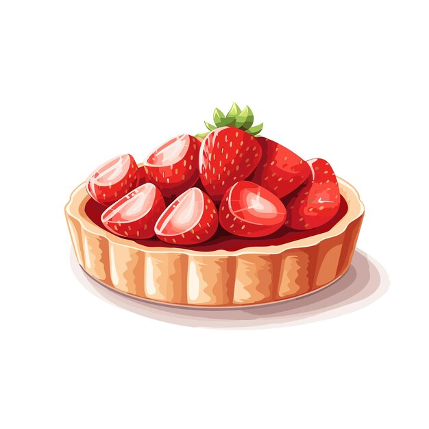벡터 ⁇  바탕에 분홍색 크림과 딸기와 함께 딸기 케이크